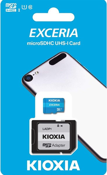 کارت حافظه MicroSDHC کیوکسیا مدل EXCERIA کلاس 10 استاندارد UHS-I U1 سرعت 100 مگابایت بر ثانیه ظرفیت 32 گیگابایت به همراه آداپتور SD
