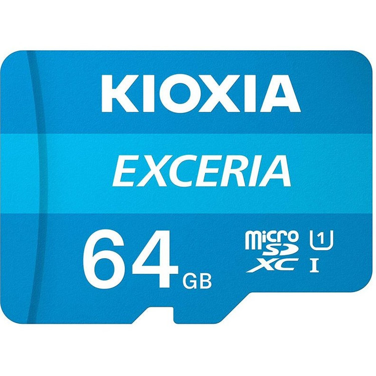 کارت حافظه MicroSDHC کیوکسیا مدل EXCERIA کلاس 10 استاندارد UHS-I U1 سرعت 100 مگابایت بر ثانیه ظرفیت ۶۴ گیگابایت به همراه آداپتور SD