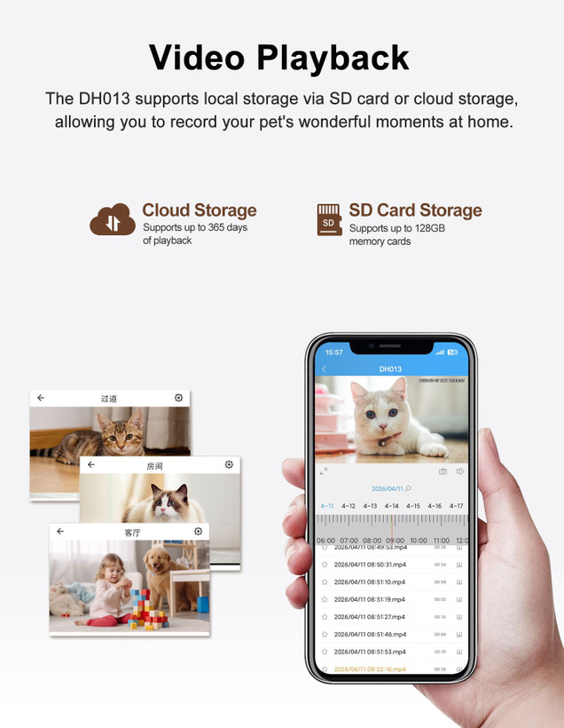 دوربین پت کمرا وای فای Srihome DH013 4MP سری هوم مراقبت از حیوان خانگیتان از هرجا که باشید.دوسال گارانتی اصلی + ۶ ماه خدمات رایگان و ارسال رایگان به سراسر کشور