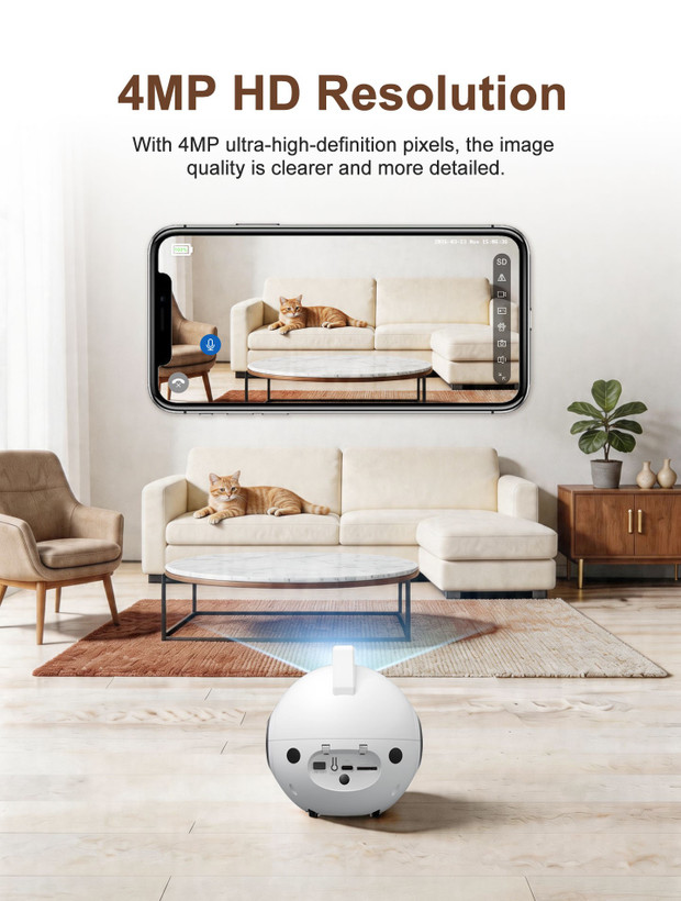 دوربین پت کمرا وای فای Srihome DH013 4MP سری هوم مراقبت از حیوان خانگیتان از هرجا که باشید.دوسال گارانتی اصلی + ۶ ماه خدمات رایگان و ارسال رایگان به سراسر کشور