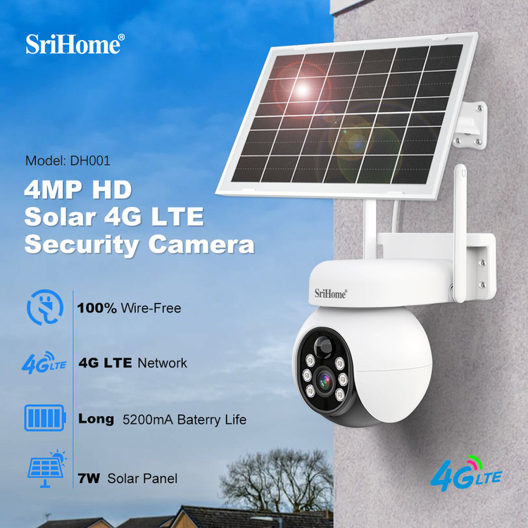 دوربین مداربسته سیمکارتی پنل خورشیدی سری هوم (SriHome) مدل DH001-4G | نظارت ۲۴ ساعته بدون برق و مودم - ارسال رایگان به سراسر کشور